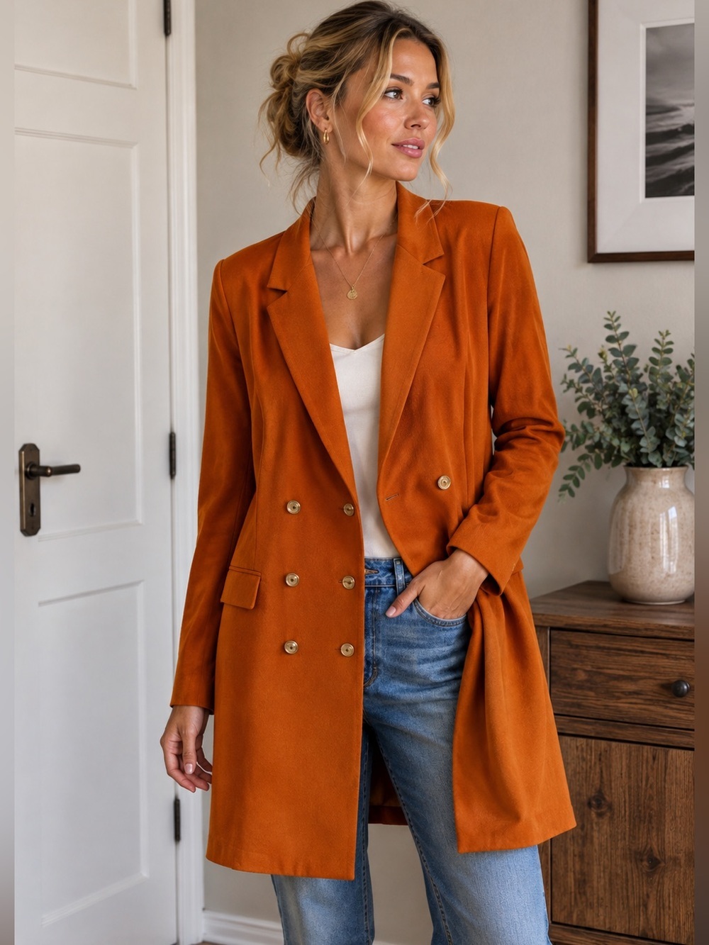 Sharagano Burnt Orange Trench